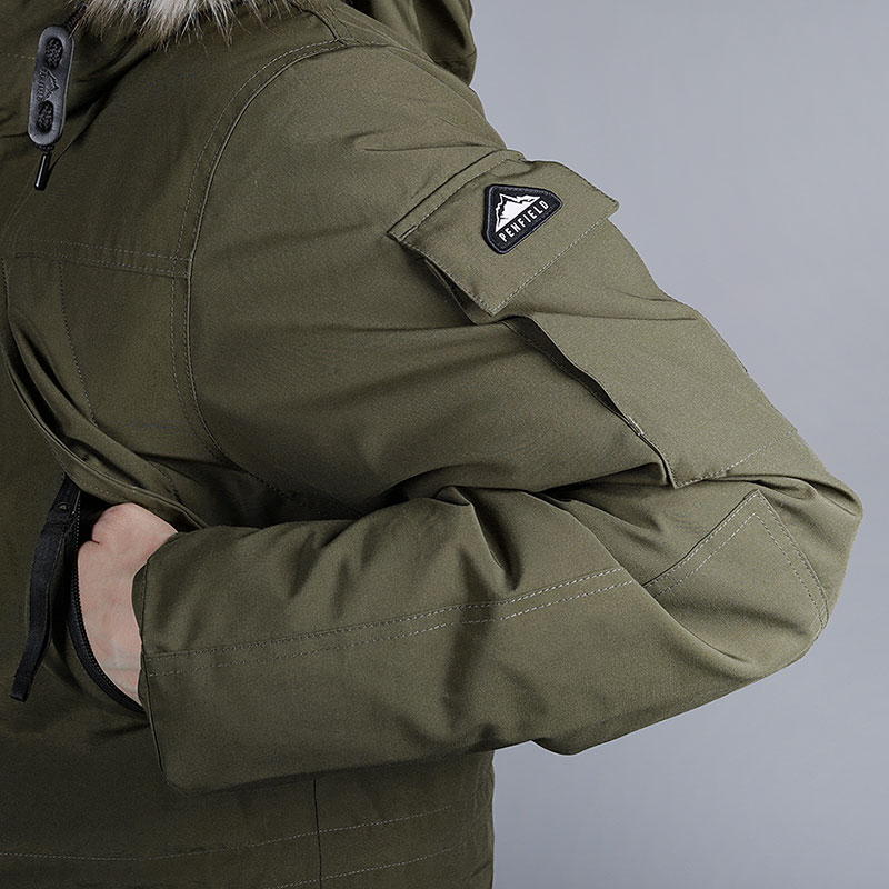 мужской зеленый пуховик Penfield Hoosac FF Jacket 111026218-dark-olive - цена, описание, фото 4